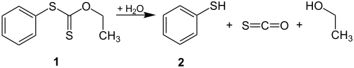 Reaktionsschema der Leuckart-Thiophenol-Reaktion