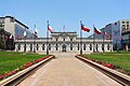 Blick nach Süden, über den Plaza de la Constitución. Palast La Moneda