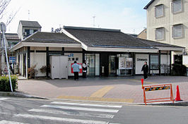 Het stationsgebouw.