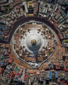 Aerial view of the stupa