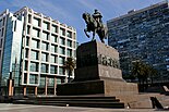 Monument at the entrance of the Artigas Mausoleum in Montevideo, Uruguay.