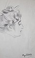 Giovanni Boldini, Gesicht einer Frau, Bleistiftzeichnung auf Karton, Privatsammlung.