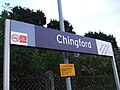 Platform signage, with National Express logo on right.