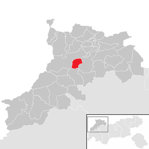 Lage der Gemeinde Forchach im Bezirk Reutte (anklickbare Karte)