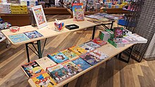 Typischer Stand in einer Buchhandlung am Gratis Comic Tag 2022