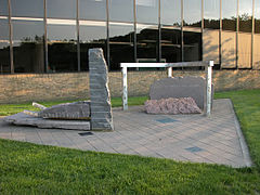 Köszönöm, a monument at the University of Michigan in front of the architecture college building.