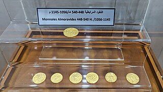 Golden coins of the Almoravid dynasty.