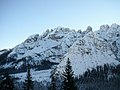 Il Cristallino e il Cristallo dalla strada per Forte Prato Piazza