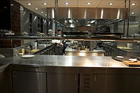 The kitchen of Pétrus, located in Knightsbridge, Central London, England