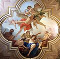 Eros und Anteros (oder Der bestrafte Amor), 1706–07, Deckenfresko in der Sala della Giovinezza al bivio (Saal der Jugend am Scheideweg), 285 × 285 cm, Palazzo Marucelli Fenzi, Florenz