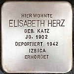 Stolperstein für Elisabeth Herz (Bahnhofstraße 48)