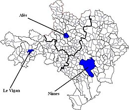 Arrondissement di Nîmes – Localizzazione