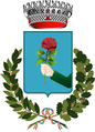 Bracciano Das Wappen zeigt einen ausgestreckten Arm mit einer roten Rose. Der Arm steht als redendes Wappen für braccio = Arm. Die Rose ist das Symbol der Orsini.