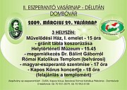 Második Eszperantó vasárnap-délután plakátja