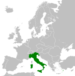 1936'da İtalya Krallığı ana toprakları