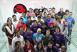 "Participants at the Open Source Language Summit, Pune, India" by ESanders (WMF)
