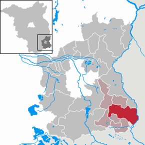 Poziția Neiße-Malxetal pe harta districtului Spree-Neiße