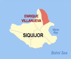 Map of Siquijor with Enrique Villanueva highlighted