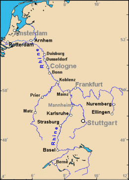 Duisburg is located in Rhine