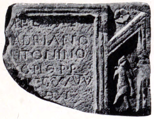 RIB 2206. Distance Slab of the Twentieth Legion Valeria Victrix[33] It was found towards the west of the wall and is often associated with Old Kilpatrick. George MacDonald calls in no. 16 in the 2nd edition of his book The Roman Wall in Scotland.[34]