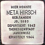 Stolperstein für Meta Hirsch (Wilhelmshofallee 74)