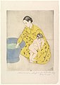 Mary Cassatt's 1890-91 drypoint etching and aquatint The Bath, 43.2 cm × 30 cm (17.0 in × 11.8 in), Metropolitan Museum of Art