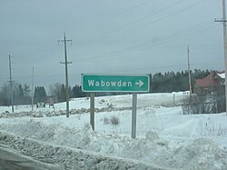 Sign for Wabowden, Manitoba, Canada