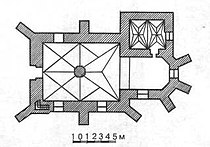Plan kościoła w fazie gotyckiej
