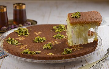 Soft Knafeh filled with Nabulsi cheese