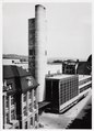 Zürich, ETH Zürich, Maschinenlaboratorium (ML), Fernheizkraftwerk (FHK), Hochkamin mit Kesselhaus und Textilmaschinenlaboratorium, 1935