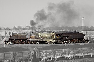 Garratt der Baureihe 15 mit Ordnungsnummer 417 in Thomson Junction, Simbabwe, Juli 1990