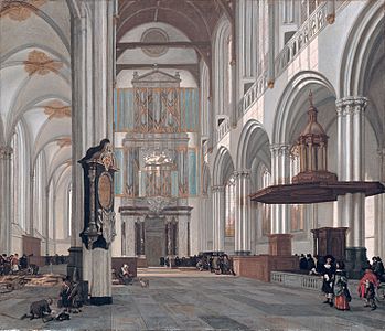 Εσωτερικό της "Nieuwe Kerk" του Άμστερντα, λάδι σε μουσαμά, Μουσείο Τίμκεν, Σαν Ντιέγκο