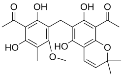 Chemical structure of mallotochromene.