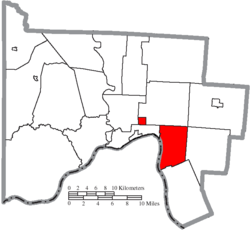 Location of Porter Township in Scioto County