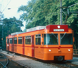 SZU Be 8/8 in het oude station Zürich-Selnau