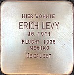 Stolperstein für Erich Levy (Neusser Straße 38)