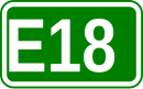 Zeichen der Europastraße 18