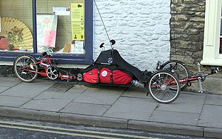 Tandem-Liegedreirad in Stretchausführung