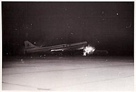 A destroyed Sud Aviation Caravelle after the raid