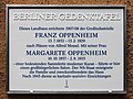 Gedenktafel für Franz und Margarete Oppenheim am ehemaligen Wohnhaus in Berlin-Wannsee