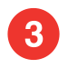 Rundes Liniensignet mit der weißen Zahl 3 in rot gefülltem Kreis vor neutralem Hintergrund