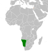 Location map for Namibia and Palestine.