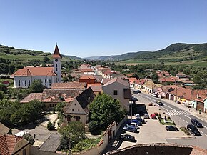 Satul Axente Sever văzut din biserica săsească