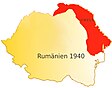Rot = sowjetisch besetztes Gebiet von Rumänien, 1940