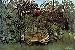 Henri Rousseau: Der hungrige Löwe wirft sich auf die Antilope Fondation Beyeler, Riehen