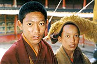 Two novice monks. Tashi Lhunpo, 1993