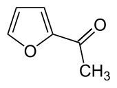 Structuurformule van 2-acetylfuraan