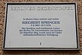 Berlin-Tiergarten, Berliner Gedenktafel für Siegbert Springer