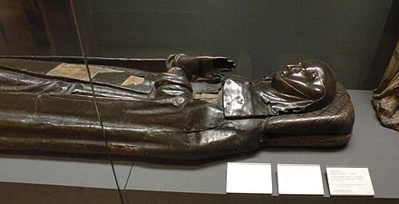 Recumbent statue of Blanche de Champagne Abbey of La Joie-Notre-Dame in Hennebont now in the Louvre Museum.[2]