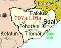 Distrikt Cova Lima/Osttimor, aus einer UN-Karte kopiert und selbst eingefärbt.
